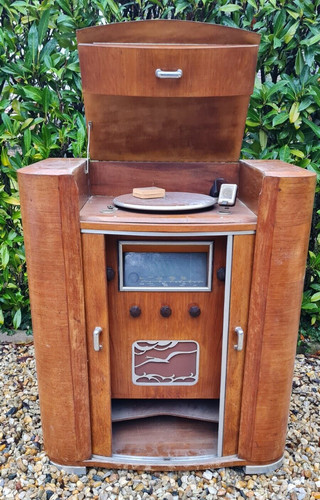 Ancien meuble art deco radio - art,